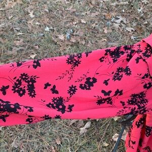 MICHAEL Michael Kors Red and Black Floral Blouse